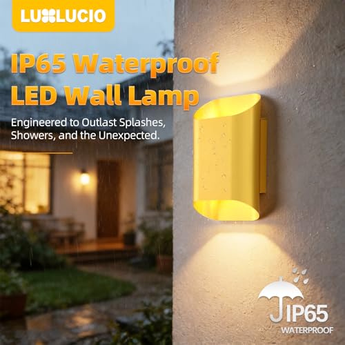 Gold Up & Down Modern Indoor Outdoor LED Wall Sconce (Gold / 1 pack)