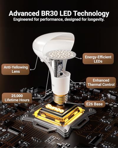 Sunco 12 Pack BR30 LED Bulb Flood Light (12 Count)