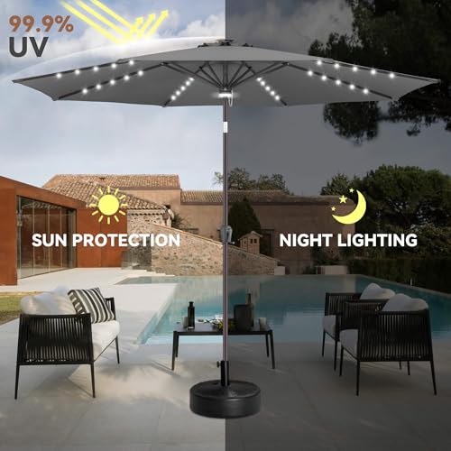 Solar Patio Umbrella with Centre Light