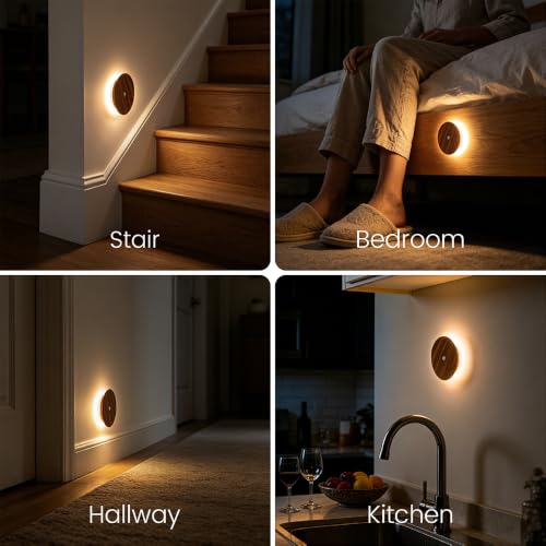Wood Motion Sensor Night Light Indoor