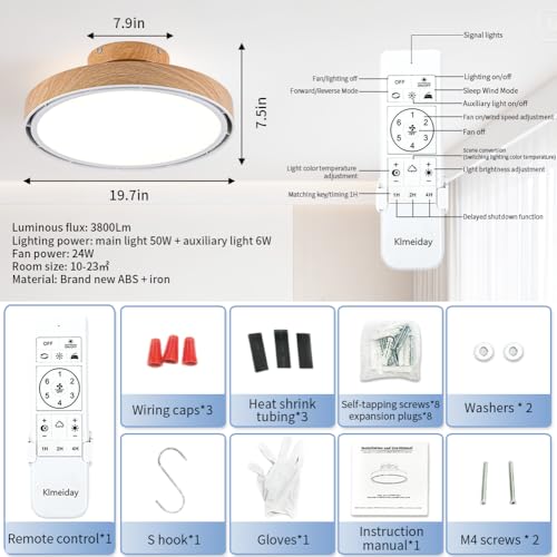 Bladeless Ceiling Fans with Lights and Remote