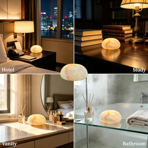 Natural Marble Lamp Cordless Touch Control Night Light 3