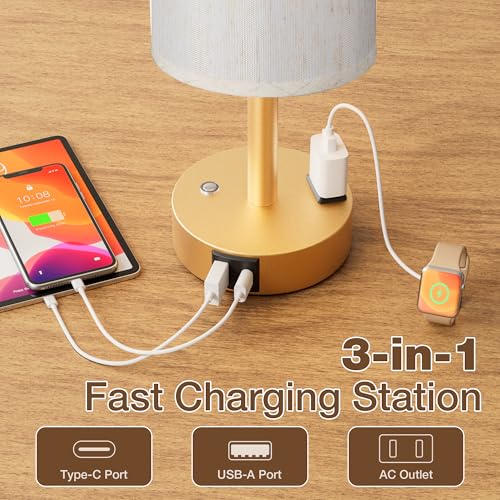 Gold Touch Bedside Lamp for Bedroom