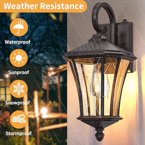 16" Dusk to Dawn Outdoor Light Fixture Wall Mount (2 Count)