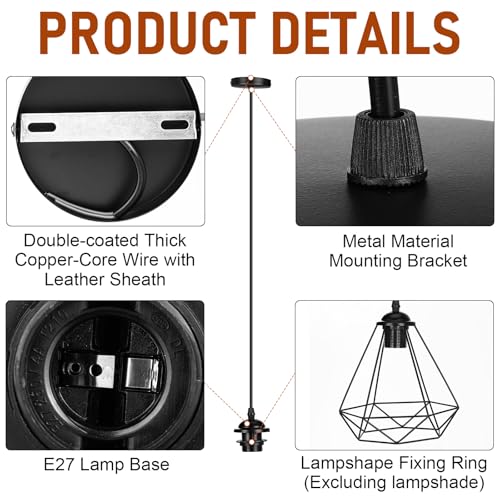 12 Pack Industrial Mini Pendant Light Kit Bulk (12 Count)