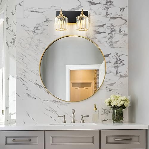 2 Light Crystal Bathroom Vanity Lights