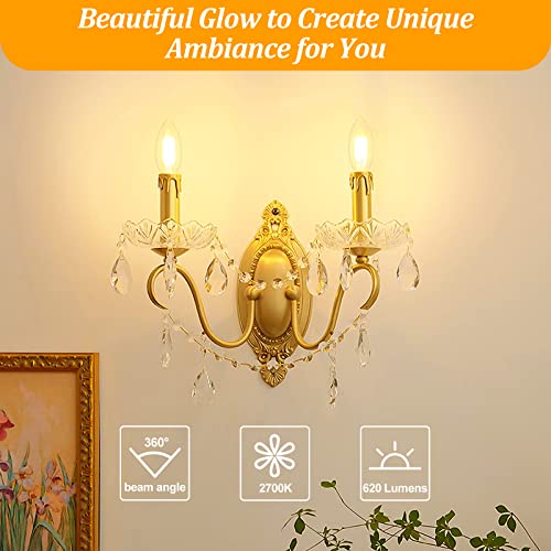E12 Candelabra LED Light Bulbs 60W Equivalent (12 Count)