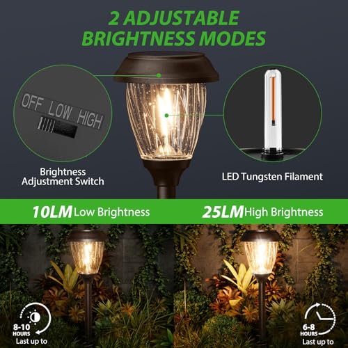 Solar Pathway Lights Outdoor 6 Pack (6 Count)