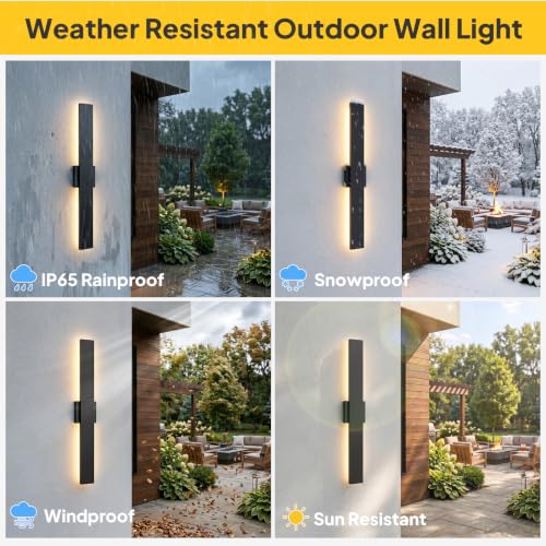 2 Pack 31.5 inch Modern LED Outdoor Wall Light