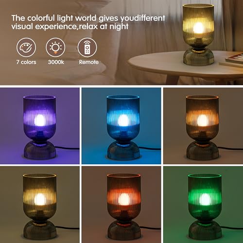 Modern RGB Glass Table Lamp with Remote