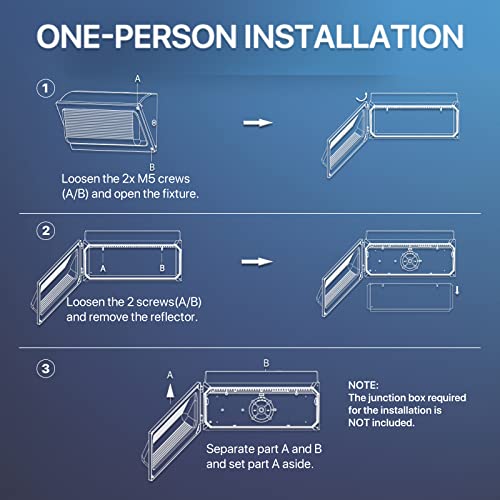 LED Wall Pack Light 120W with Dusk to Dawn Photocell and Glass Lens LED Security Flood Commercial and Industrial Outdoor LED Wall Lights Out Door for House Warehouses UL Listed