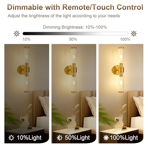 Gold Battery Operated Wall Sconce