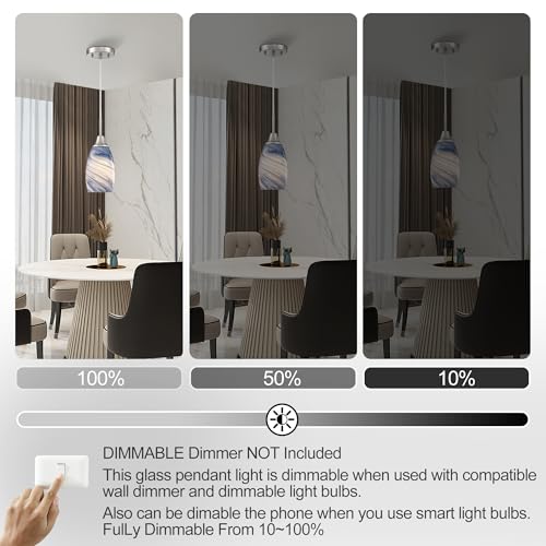 Mini Glass Pendant Light (3 Count)