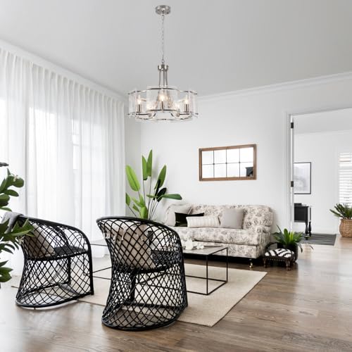 Modern Textured Glass Chandelier for Dining Room