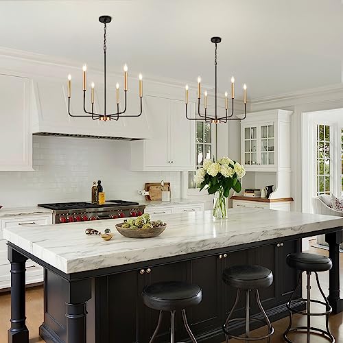 Modern Black and Gold Chandelier for Dining Room