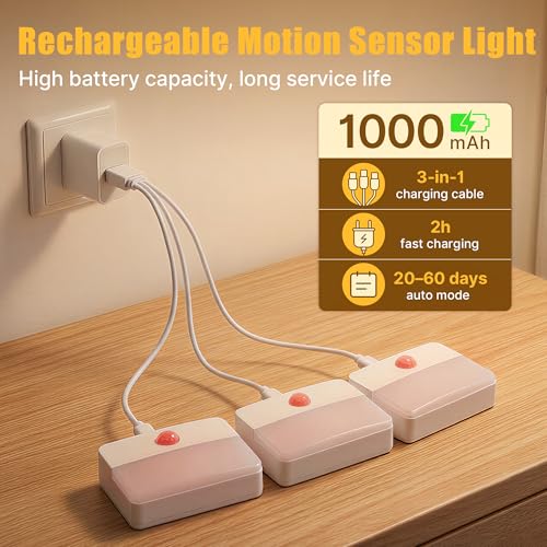 6 Pack Rechargeable Stair Lights Indoor (6 Count)