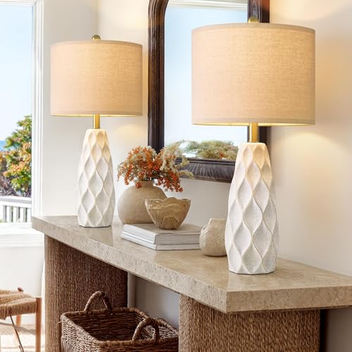 27.5" Ceramic Table Lamps for Living Room Bedroom Lamps Set of 2 Modern (2 Count)