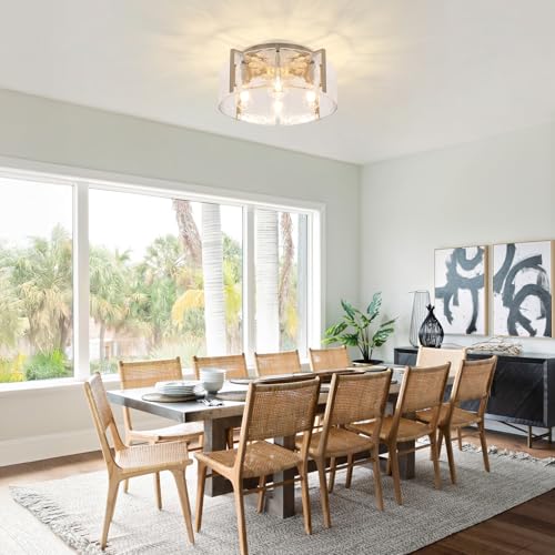 4 Light Brushed Nickel Semi Flush Mount Ceiling Light