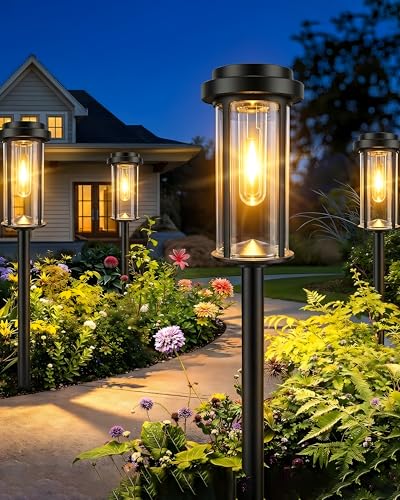 8 Pack Solar Pathway Lights Outdoor 21" LED Solar Garden Lights (8 Count)