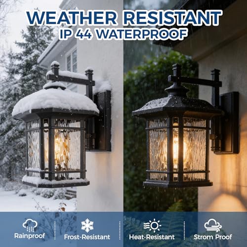 Large Outdoor Light Fixtures Wall Mount Black Exterior Porch Light