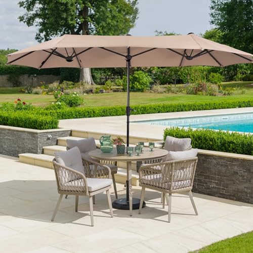 13 ft Rectangle Patio Umbrellas Large Outdoor Umbrella with Crank Powerful UV Protective Table Umbrella Outdoor Patio for Backyard