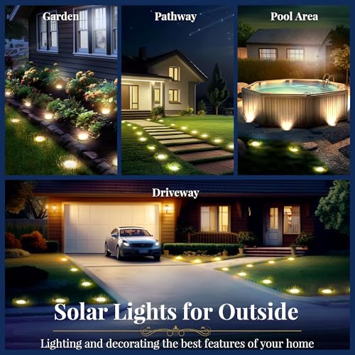 Solar Ground Lights Outdoor (12 Count)