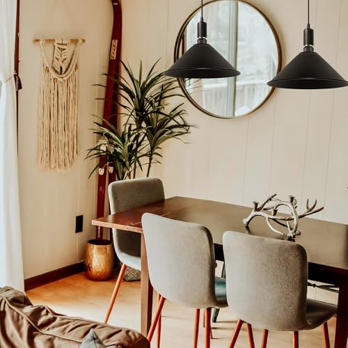 11.8" Matte Black Industrial Farmhouse Metal Lamp Shade with a E26 Light Socket Extender Replacement