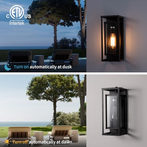14" Dusk to Dawn Outdoor Wall Sconce