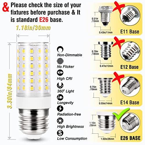 E26 LED Candelabra Bulbs 100 Watt Replacement (4 Count)