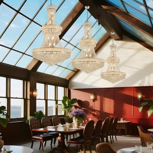 32" W 27 Light Luxury Foyer Chandeliers