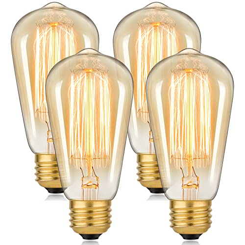 60 Watt Incandescent Edison Light Bulbs (4 Count)