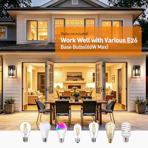 2 Packs Dusk to Dawn Outdoor Wall Lighting 9.76'' (2 Count)