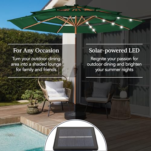 10ft 3 Tier Solar Patio Market Umbrella