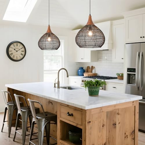 Black Rattan Pendant Light