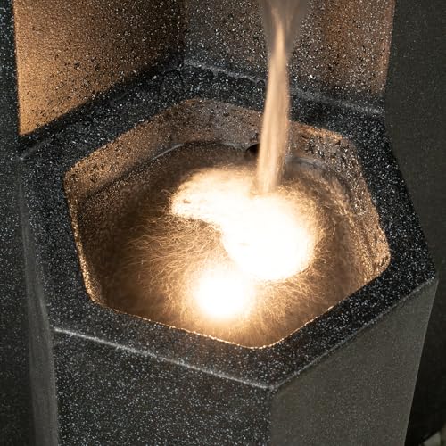 27.95“” H 3 Tiers Cascading Outdoor Water Fountain Made with Eco