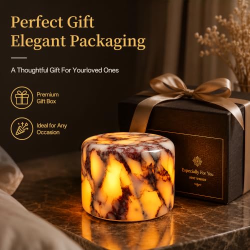 Natural Marble Cordless Touch Dimmable Table Lamp Night Light