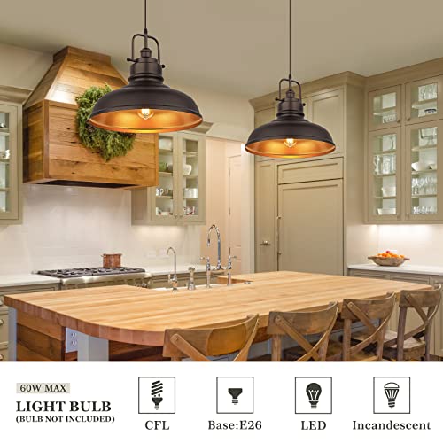 2 Pack Large Kitchen Pendant Lights 17.7 Inch (2 Count)