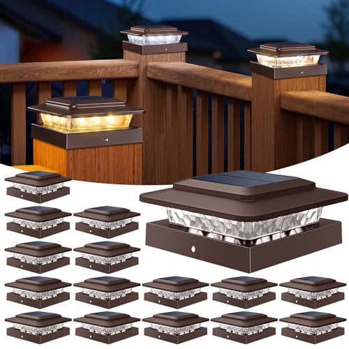4x4 Solar Post Cap Lights Outdoor 16Pack