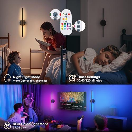 Battery Operated Wall Sconces Set of Two Wireless Wall Lights (2 Count)
