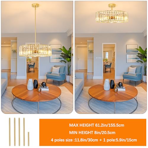 Gold Crystal Chandelier for Dining Room