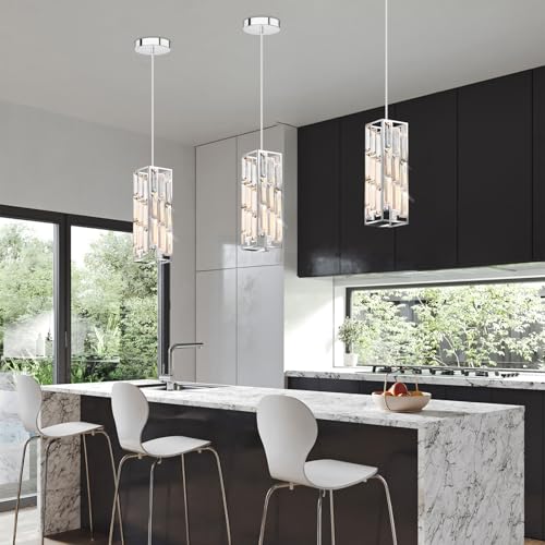 Modern 1 Light Crystal Pendant Light Kitchen Island (2 Count)