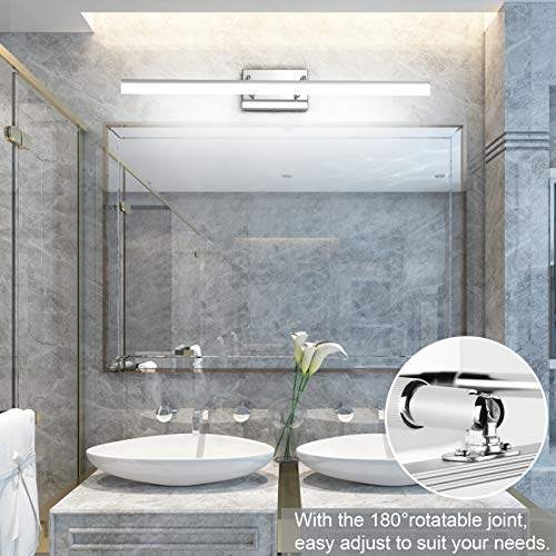 31.5 inch LED Vanity Lights Adjustable Bathroom Light Fixtures Bathroom Lighting Fixture Over Mirror Chrome Modern Vanity Lighting 5500K
