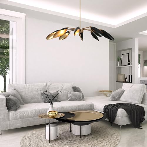 47.2" Large Black and Gold Chandelier