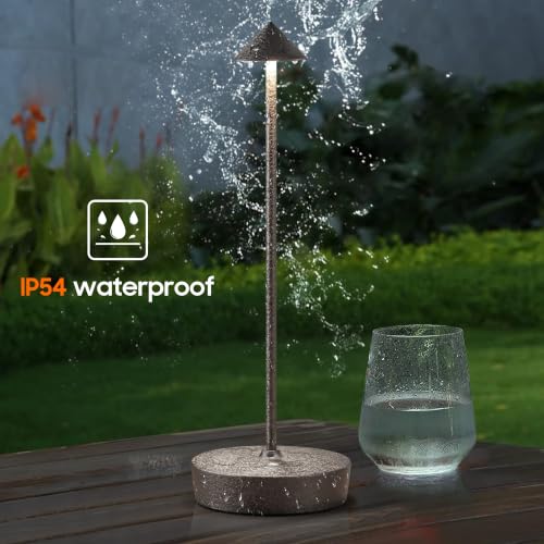 Cordless Rechargeable Led Table Lamp Battery Operated Light Charcoal Gray 2