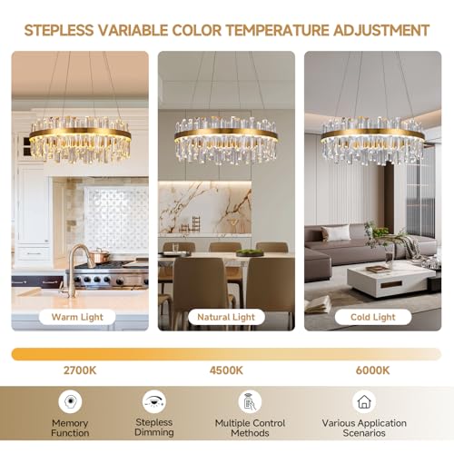 Modern Gold Crystal Led Chandelier