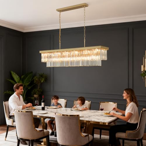 Gold Crystal Chandeliers for Dining Room