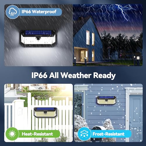 416 LED Solar Lights Outdoor Motion Sensor Waterproof 4200lm (6 Count)