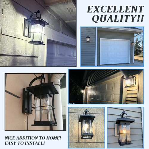 Dusk to Dawn Outdoor Wall Lantern Exterior Light Fixtures Wall Mount Porch Light with Photocell Sensor Waterproof Outside Wall Lights for House