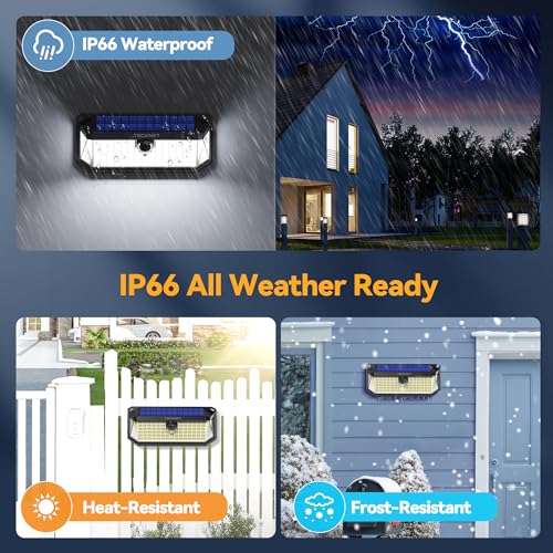 416 LED Solar Lights Outdoor Motion Sensor Waterproof 4200lm (2 Count)