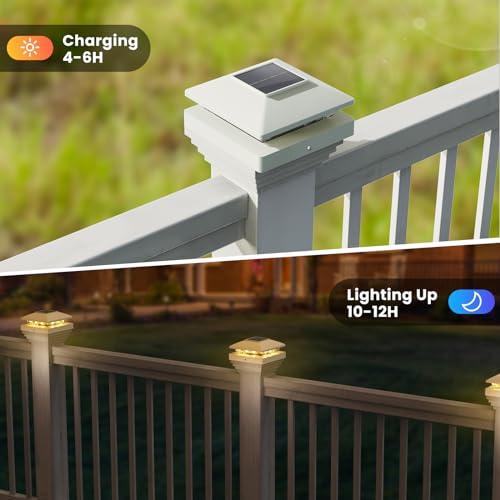 Solar Post Cap Lights Outdoor 6pack (6 Count)